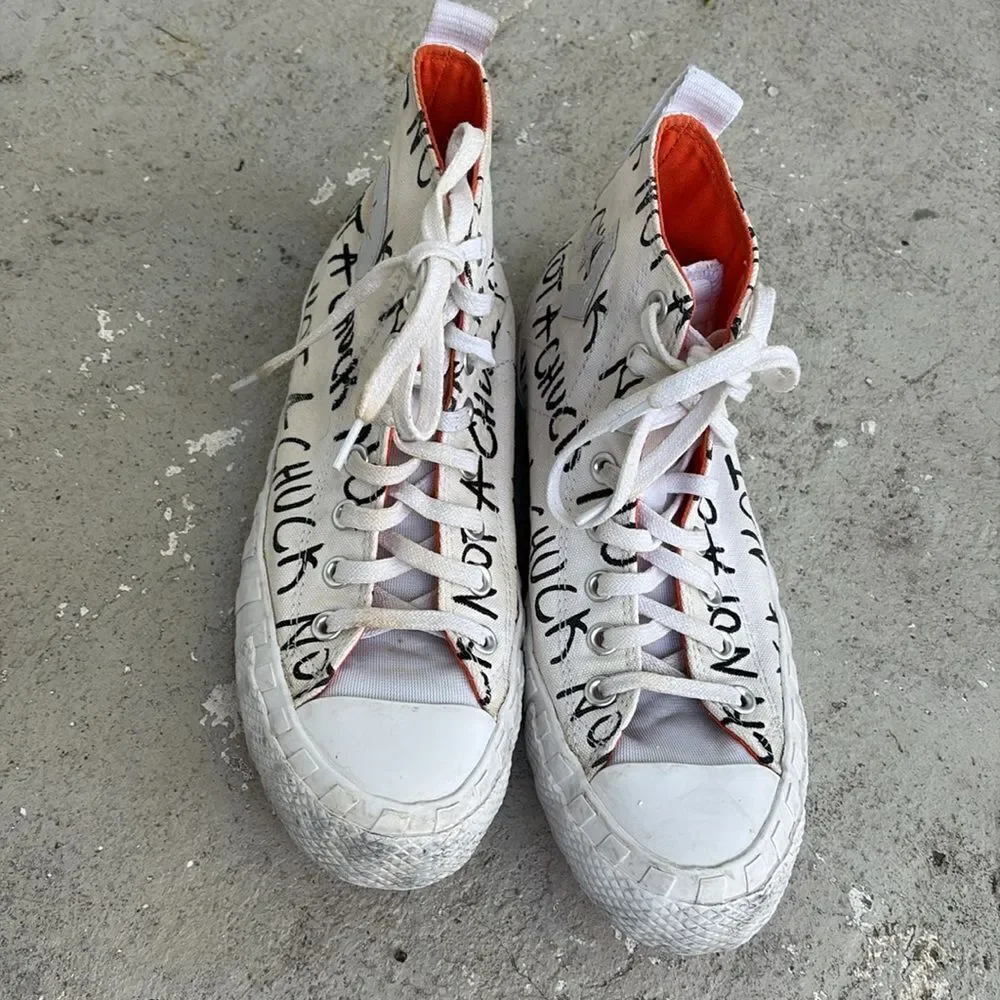 Converse High-Top Sneakers with Graphic Text UNT1TL3D